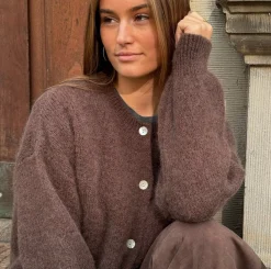VIAMAJA Cardigans<Alpaca cardigan Depeche - Brown