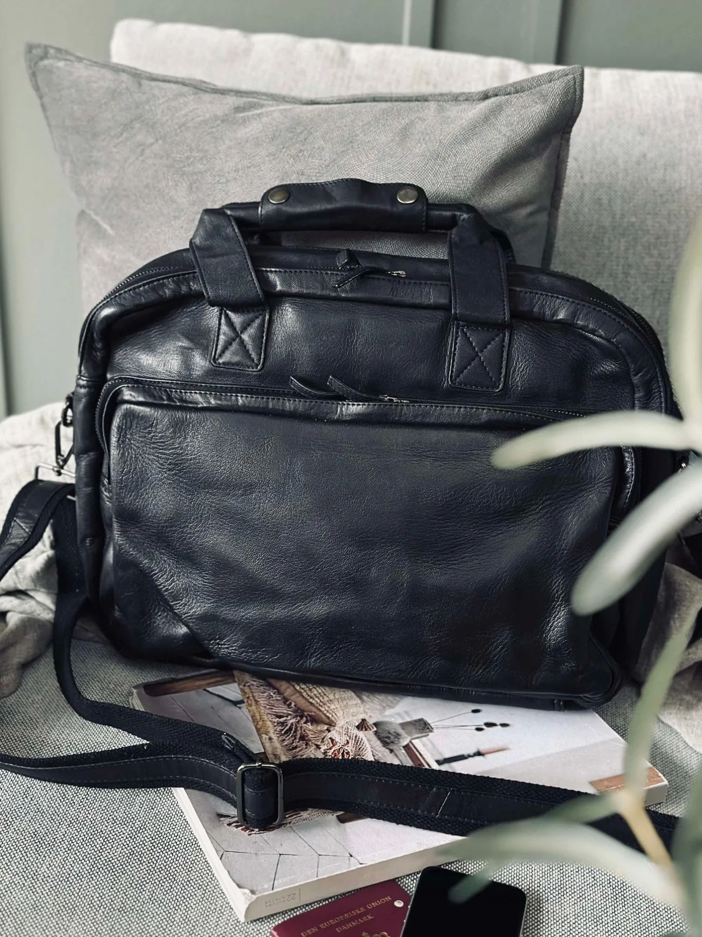 VIAMAJA Computertasker|Læder Tasker<Arbejdstaske - Black Cow leather