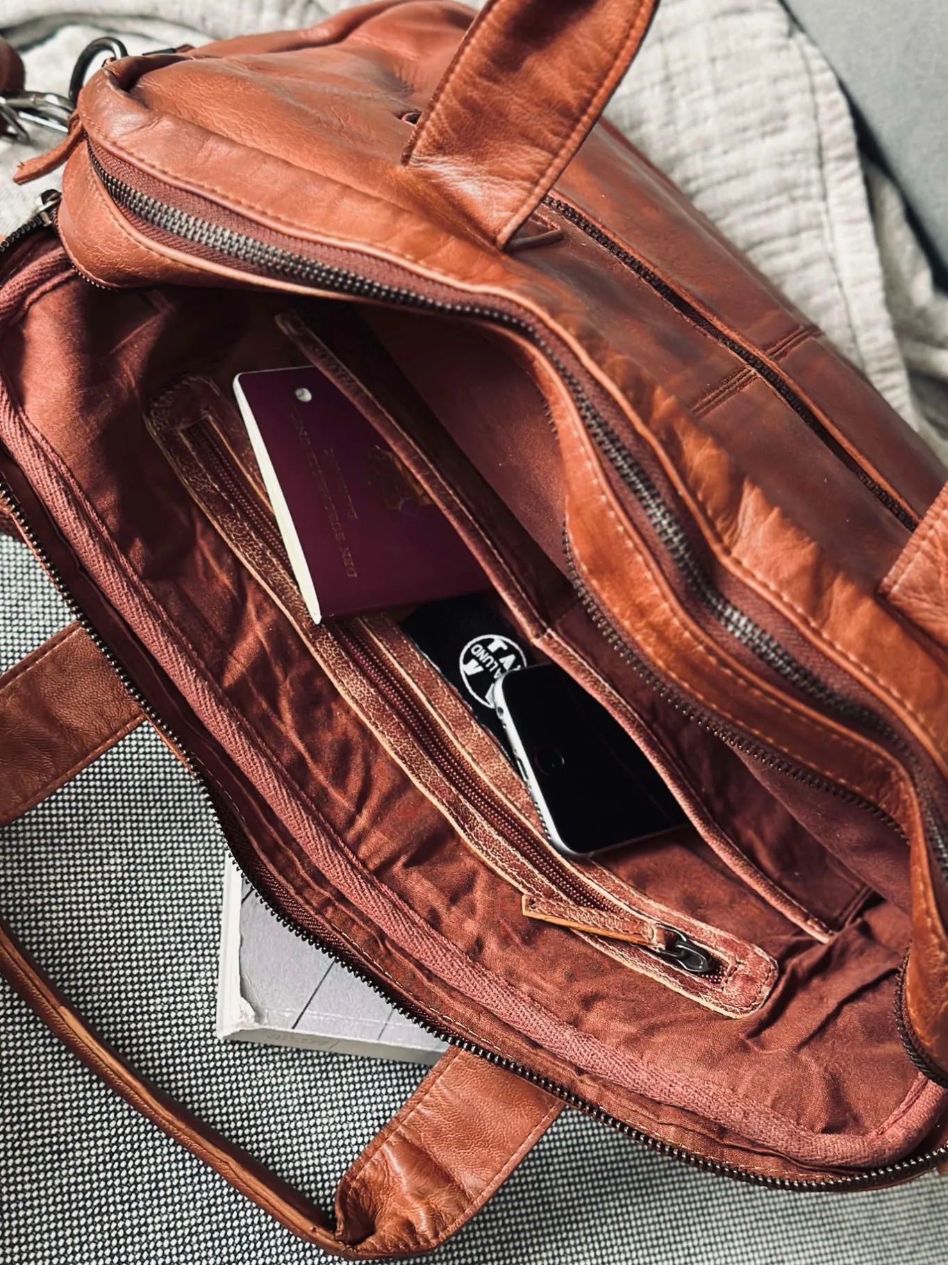 VIAMAJA Computertasker|Læder Tasker<Arbejdstaske - Cognac Cow leather