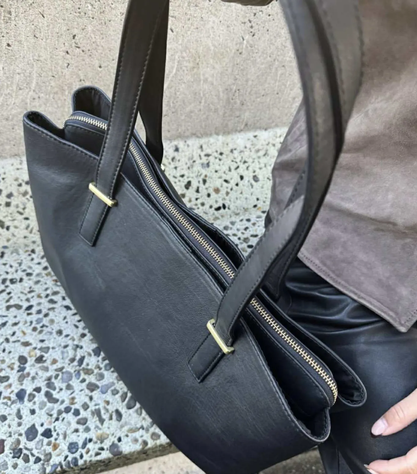 VIAMAJA Computertasker|Læder Tasker<Arbejdstaske / shopper - Black leather