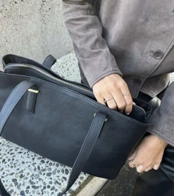 VIAMAJA Computertasker|Læder Tasker<Arbejdstaske / shopper - Black leather
