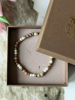 VIAMAJA Armbånd|Armringe<Armbånd Asta - Natursten guldbelagt