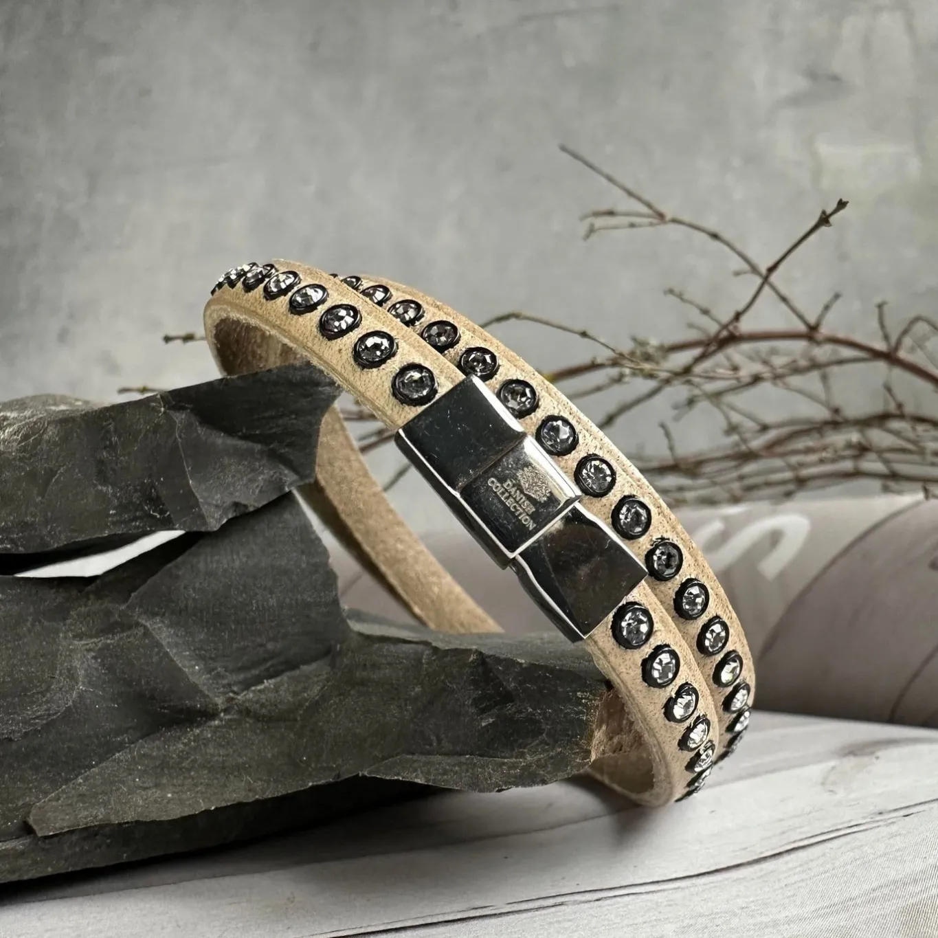 VIAMAJA Armbånd<Armbånd Beige m. Swarowski sten
