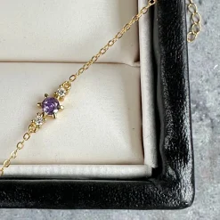 VIAMAJA Armbånd<Armbånd Gia m. 3 Zirkoner - Forgyldt sterling sølv