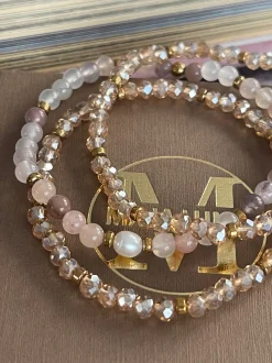 VIAMAJA Armbånd<Armbånd Leah Blush/Natur – Sæt med 3 stk