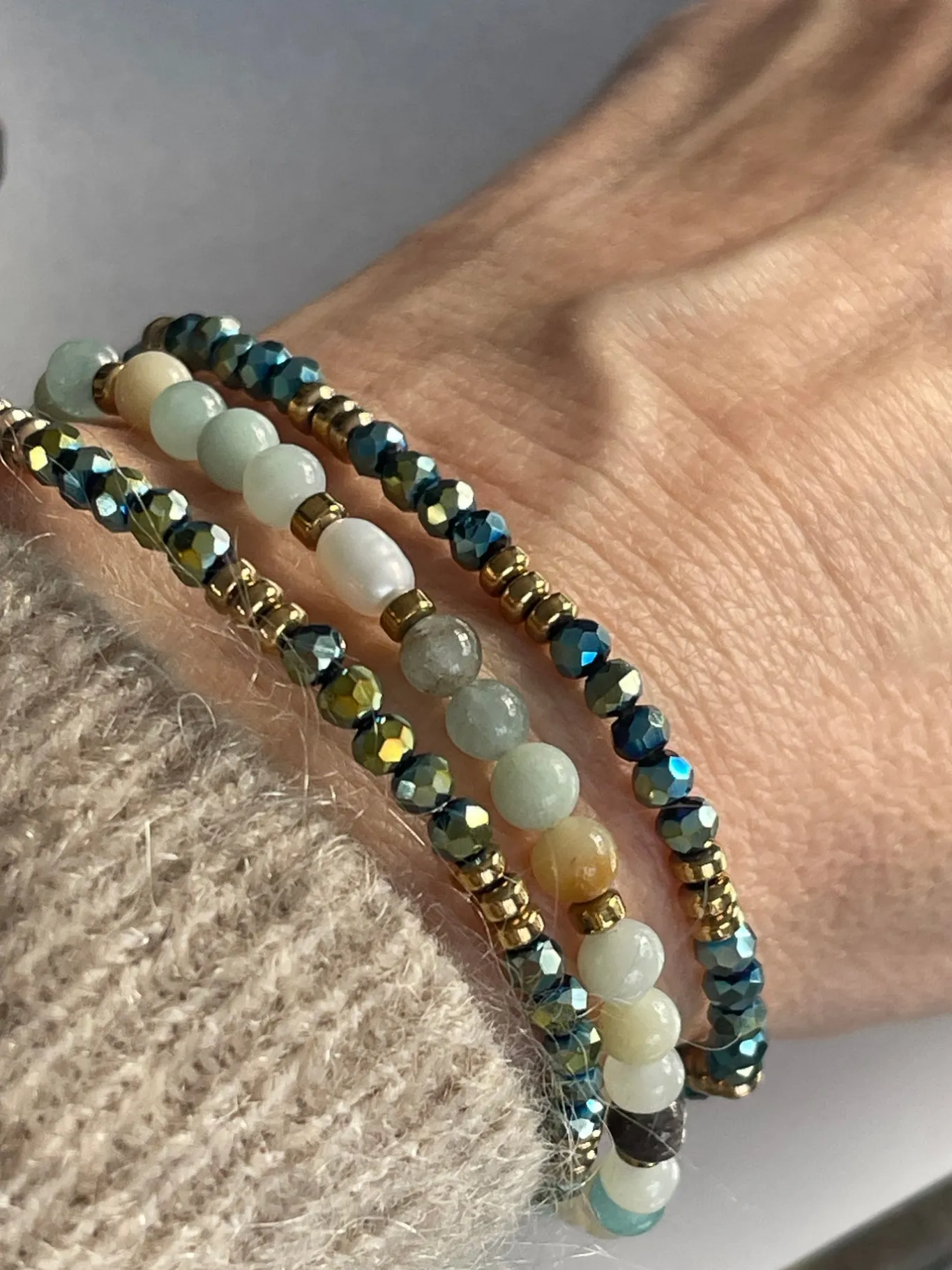 VIAMAJA Armbånd<Armbånd Leah Emerald – Sæt med 3 stk
