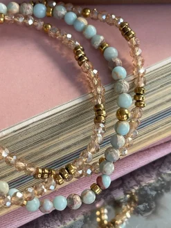 VIAMAJA Armbånd<Armbånd Leah Sea Breeze/Natur – Sæt med 3 stk