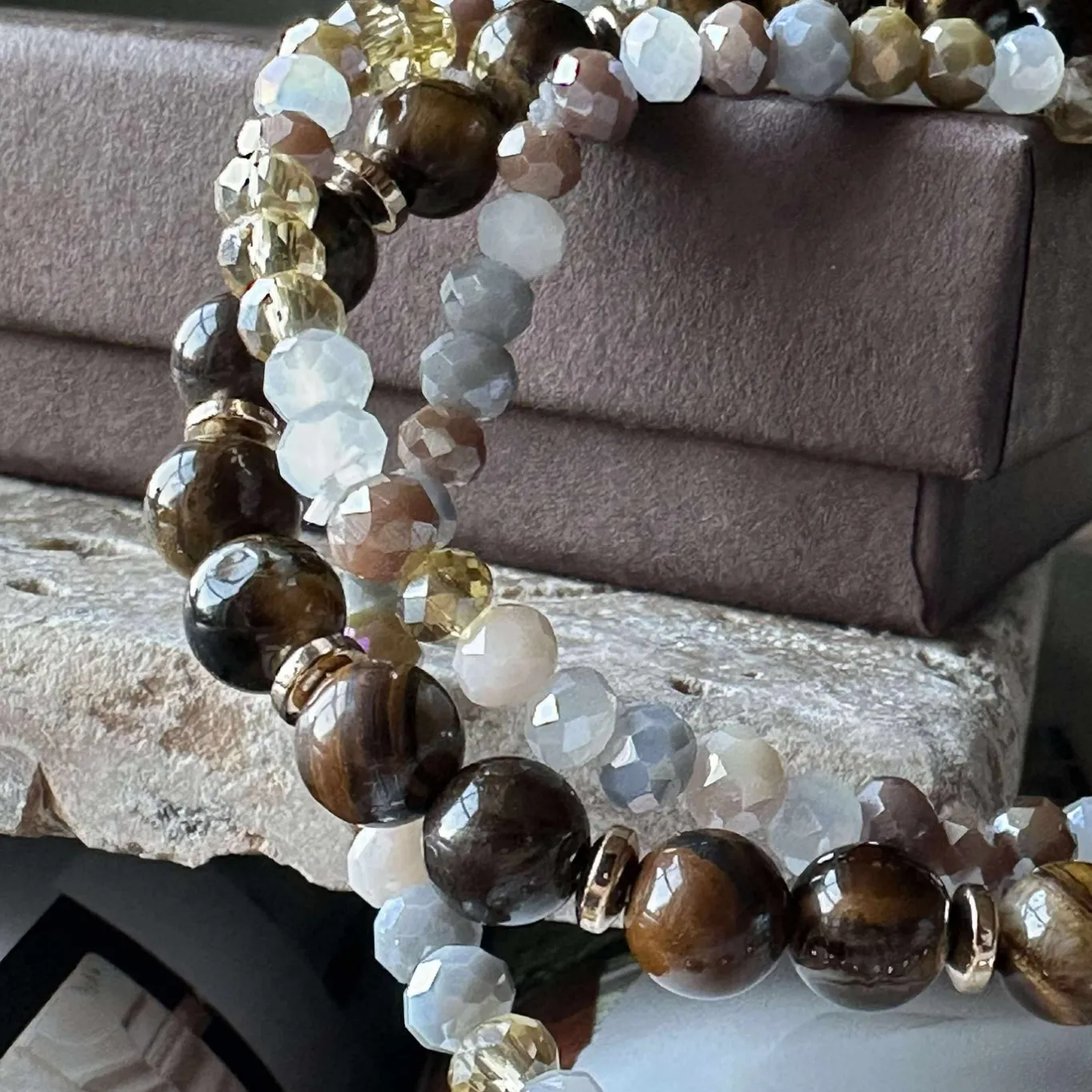 VIAMAJA Armbånd<Armbånd Luna Tiger Eye – Sæt med 3 stk