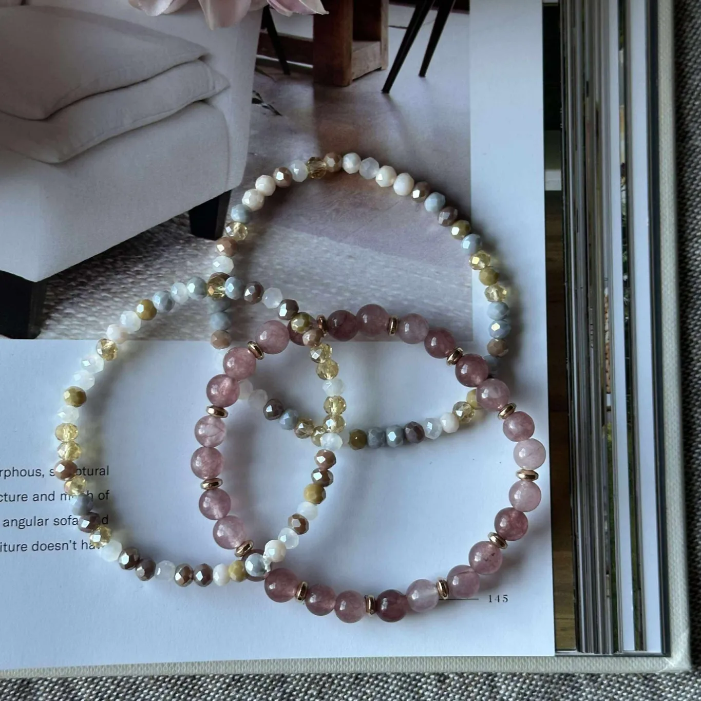 VIAMAJA Armbånd<Armbånd Luna Vintage Rose – Sæt med 3 stk