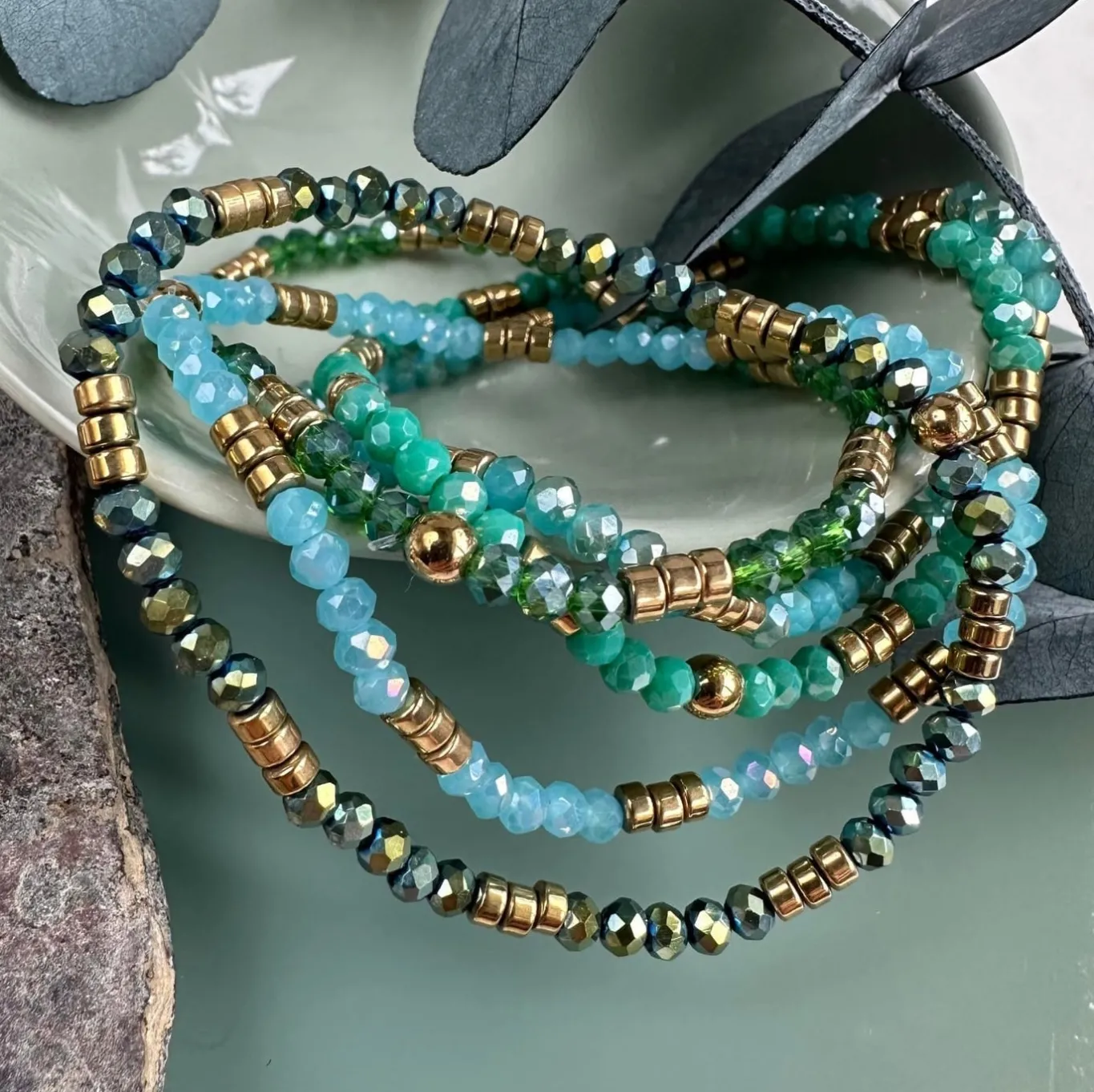 VIAMAJA Armbånd<Armbånd Merle – green mix 1.Stk