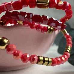 VIAMAJA Armbånd|Jul<Armbånd Merle – Red mix 1.Stk