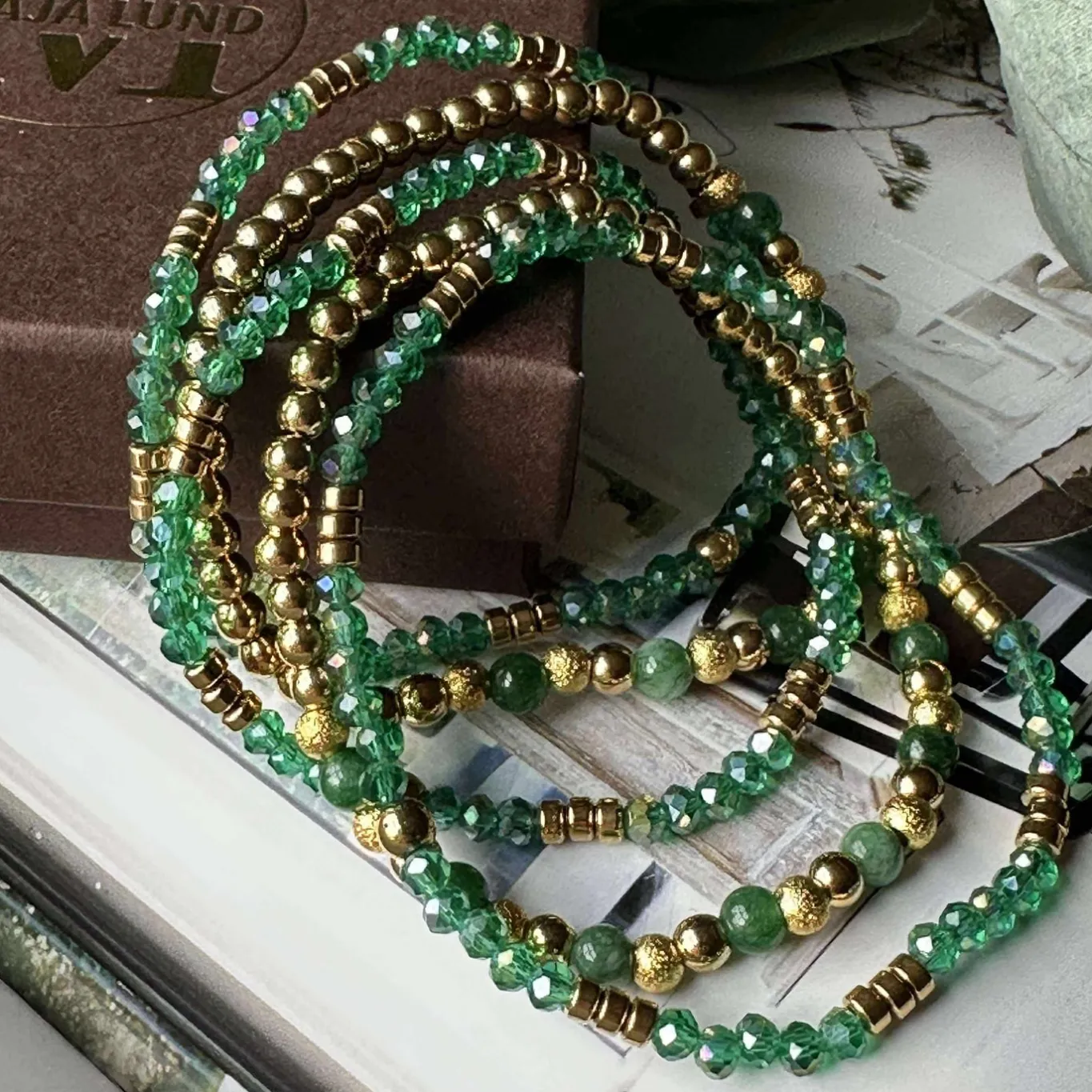 VIAMAJA Armbånd<Armbånd Ofelia Emerald - Sæt med 5 armbånd