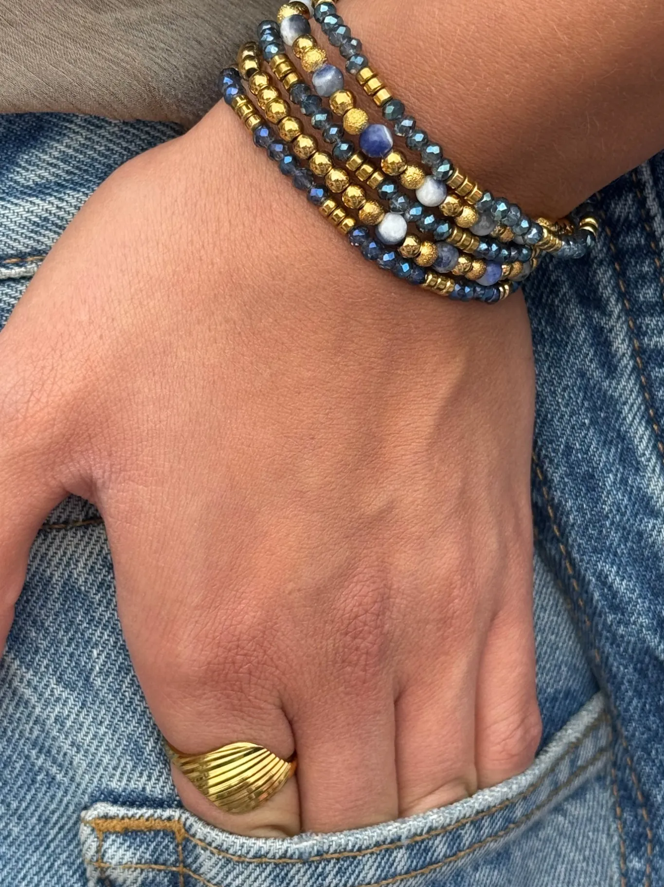 VIAMAJA Armbånd<Armbånd Ofelia Navy - Sæt med 5 armbånd