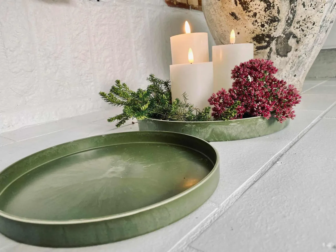 VIAMAJA Fad / Bakker|Jul<Bakke beton look – Mellem grøn
