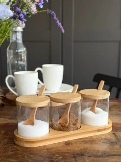 VIAMAJA Køkken Opbevaring<Bakke sæt med bakke, 3 glas og skeer