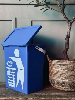 VIAMAJA Skraldespande|Køkken Opbevaring<BIO Spand med låg 12 liter - BLÅ