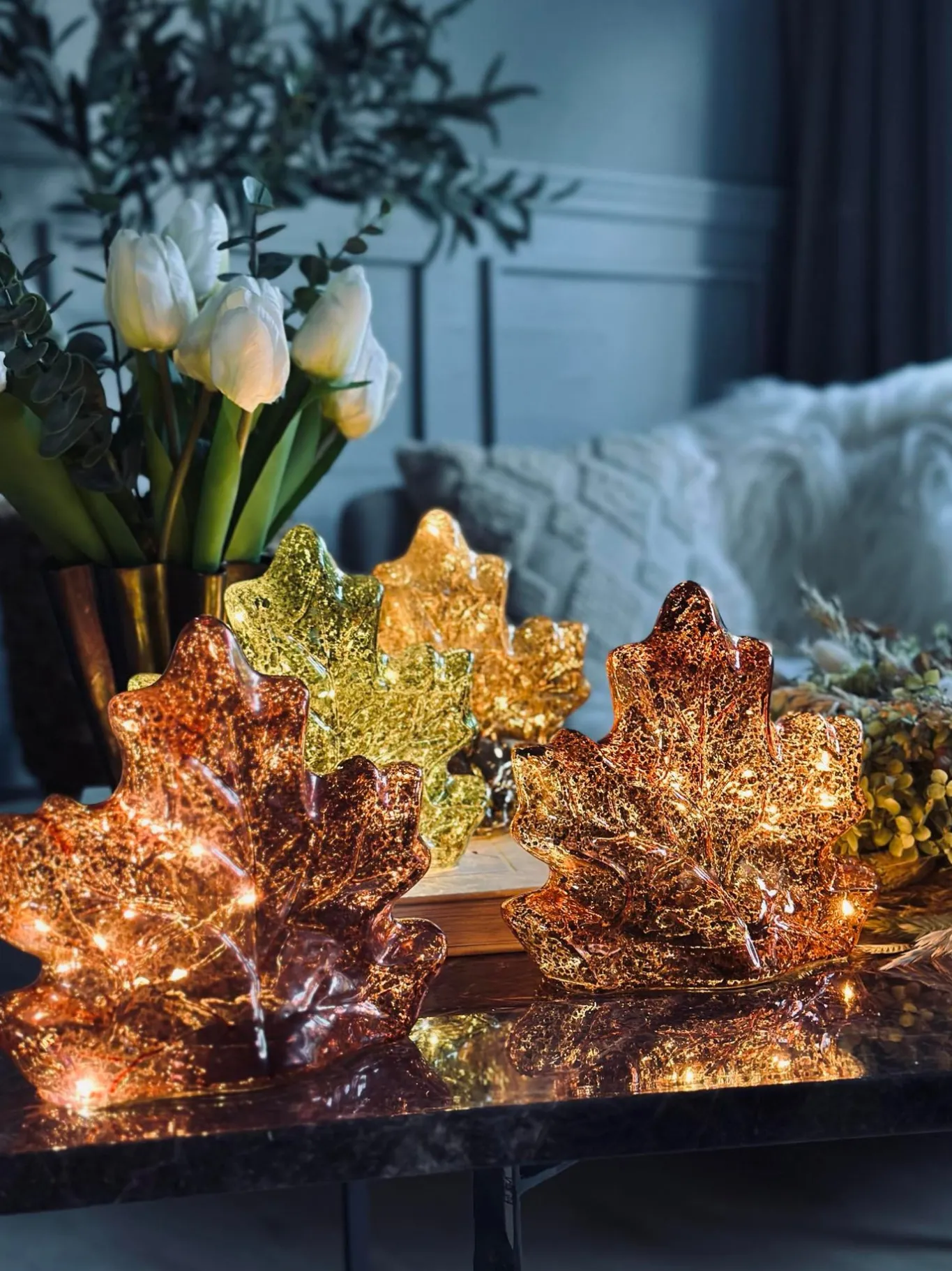 VIAMAJA Lamper|Mushroom Lamper<Blad med led lys og timer - Flere farver