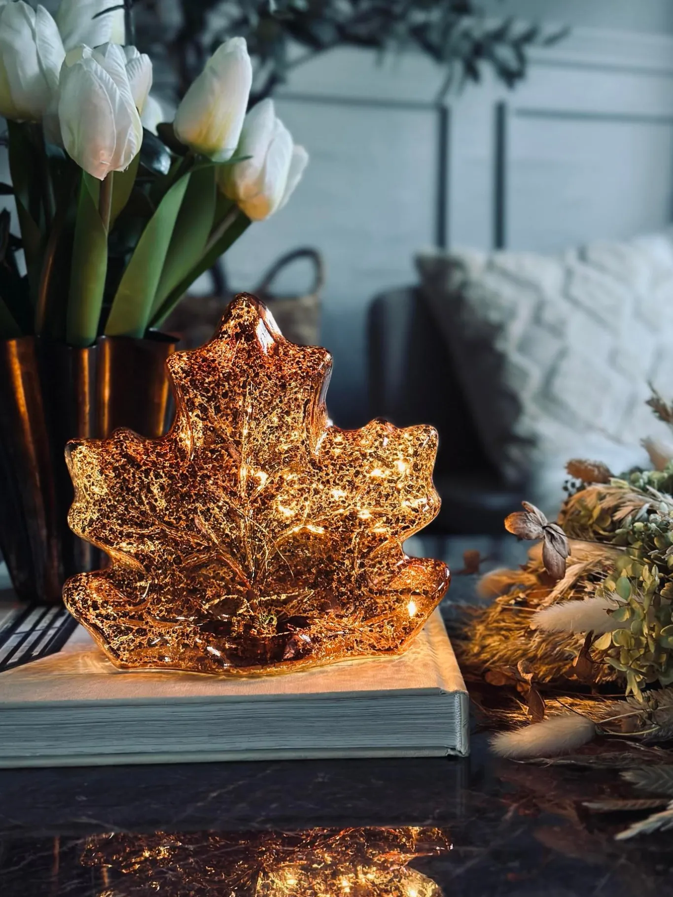 VIAMAJA Lamper|Mushroom Lamper<Blad med led lys og timer - Flere farver