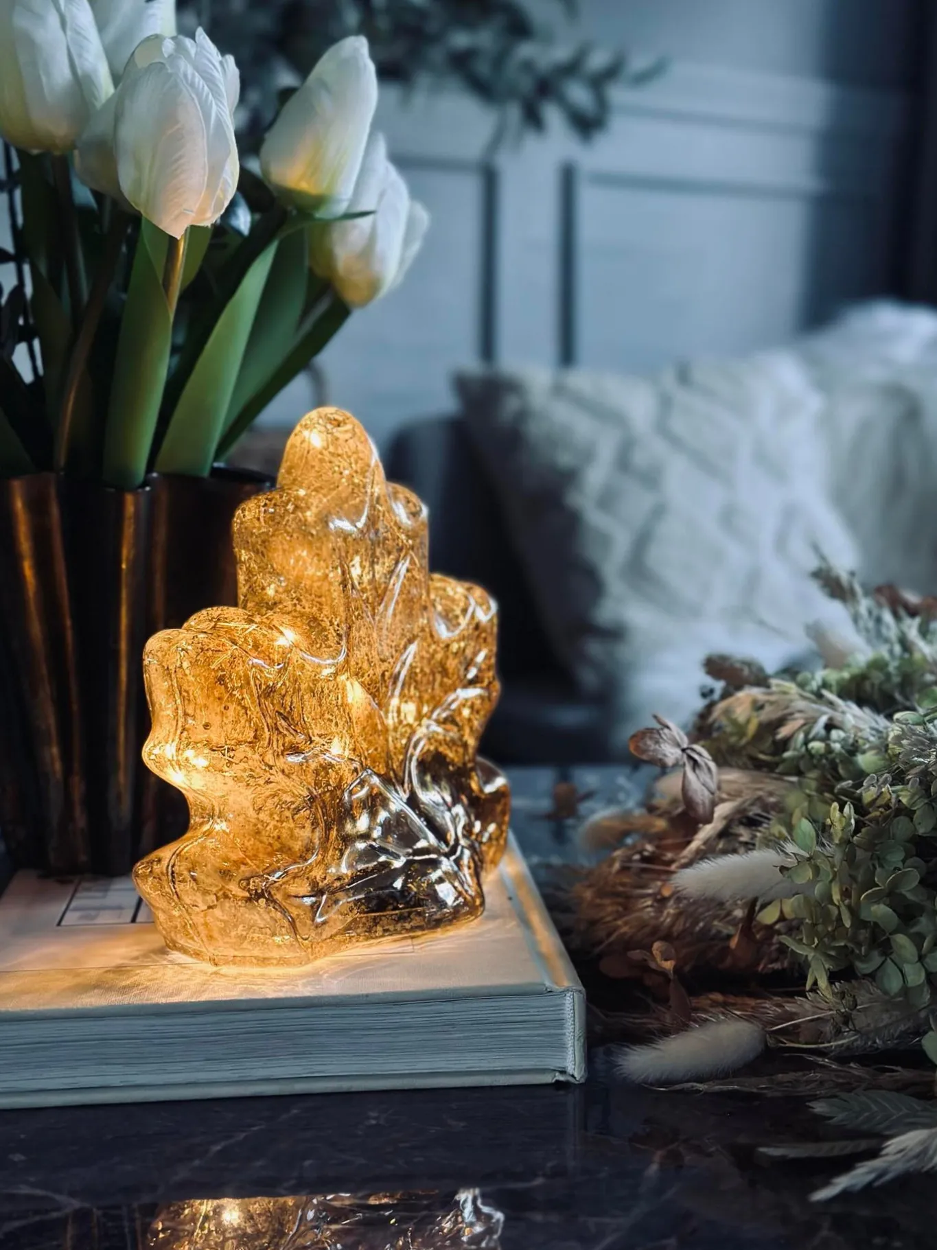 VIAMAJA Lamper|Mushroom Lamper<Blad med led lys og timer - Flere farver