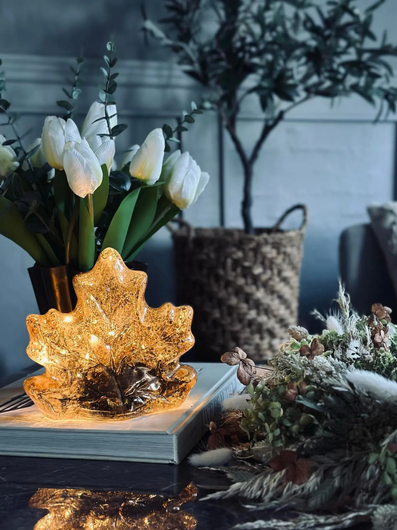 VIAMAJA Lamper|Mushroom Lamper<Blad med led lys og timer - Flere farver