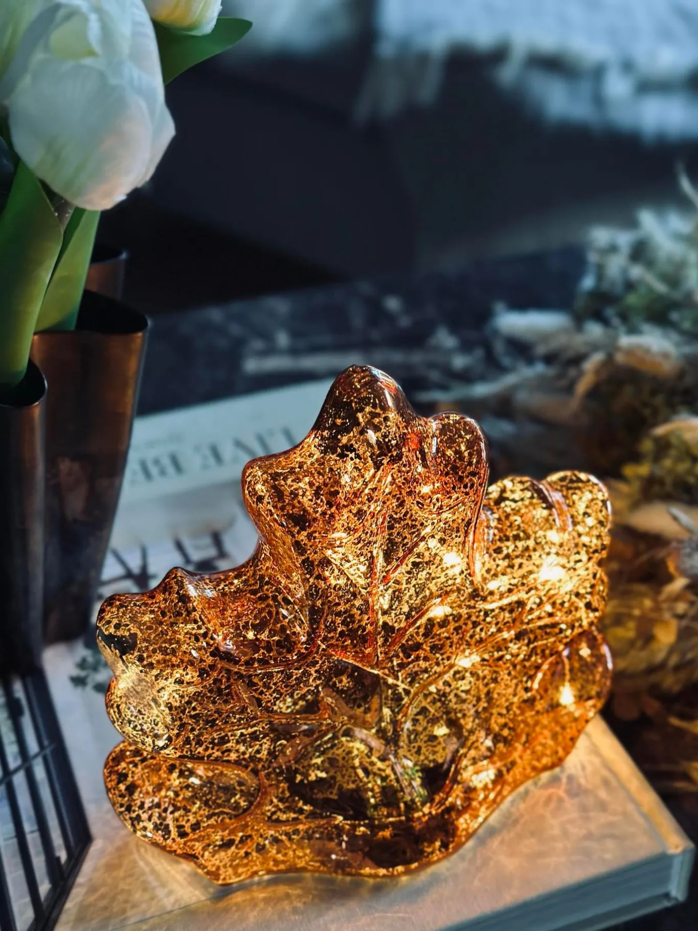 VIAMAJA Lamper|Mushroom Lamper<Blad med led lys og timer - Flere farver