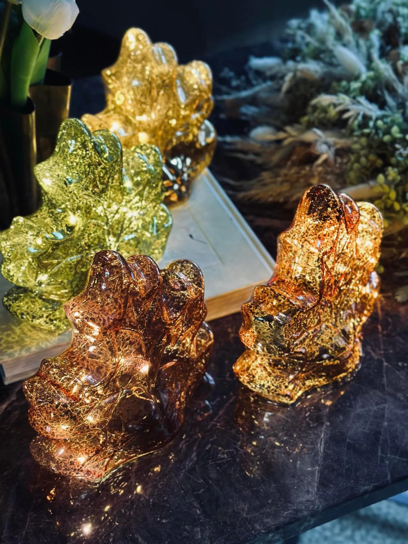 VIAMAJA Lamper|Mushroom Lamper<Blad med led lys og timer - Flere farver