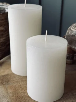 VIAMAJA Lys Og Led|Stearinlys<Bloklys i offwhite – 7×10 cm