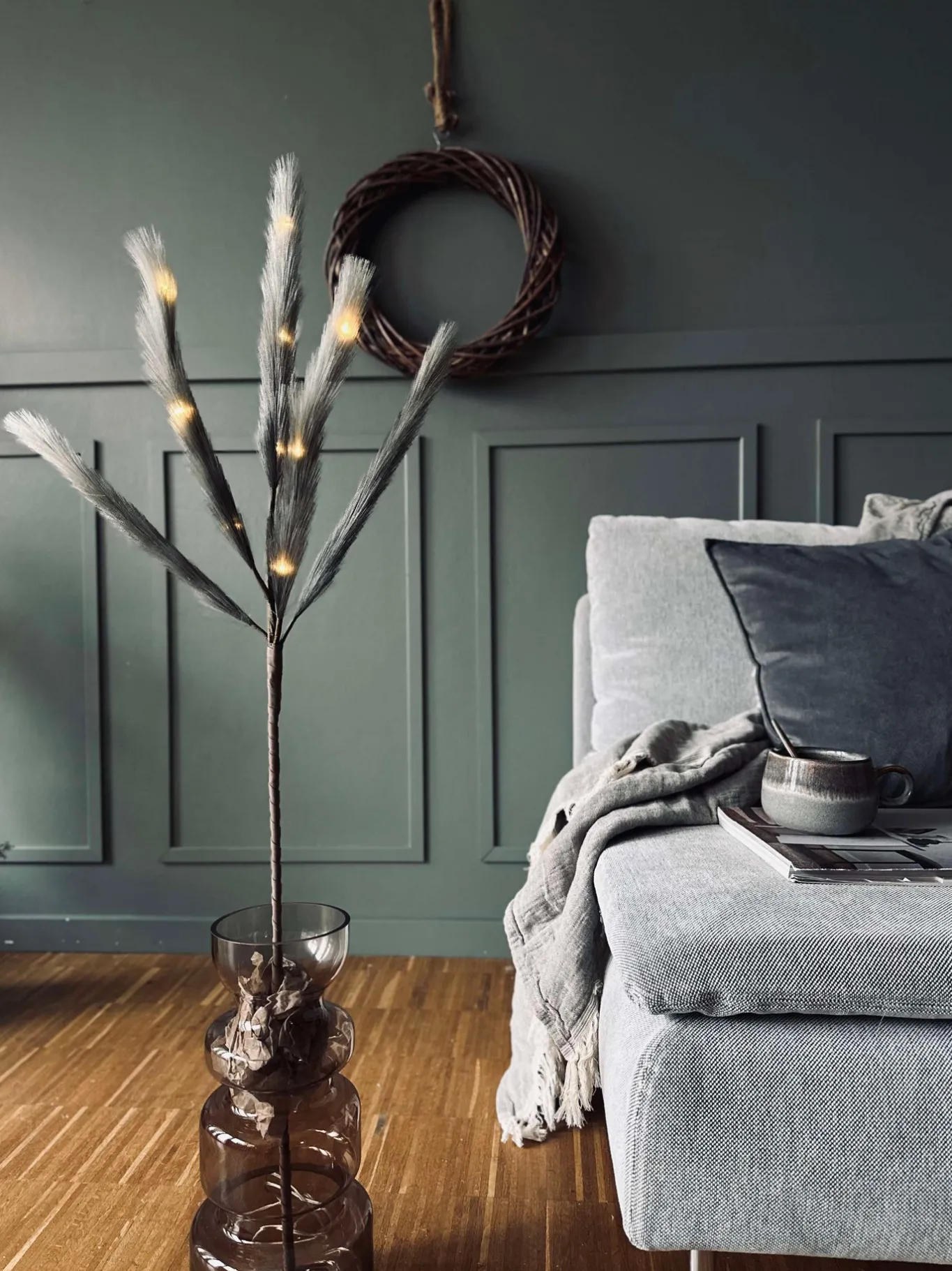 VIAMAJA Lys Og Led|Blomster<Blomst med LED lys 90 cm - Grey