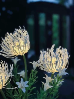 VIAMAJA Lys Og Led|Udendørs Led<Blomst med solceller - Spider Lili hvid