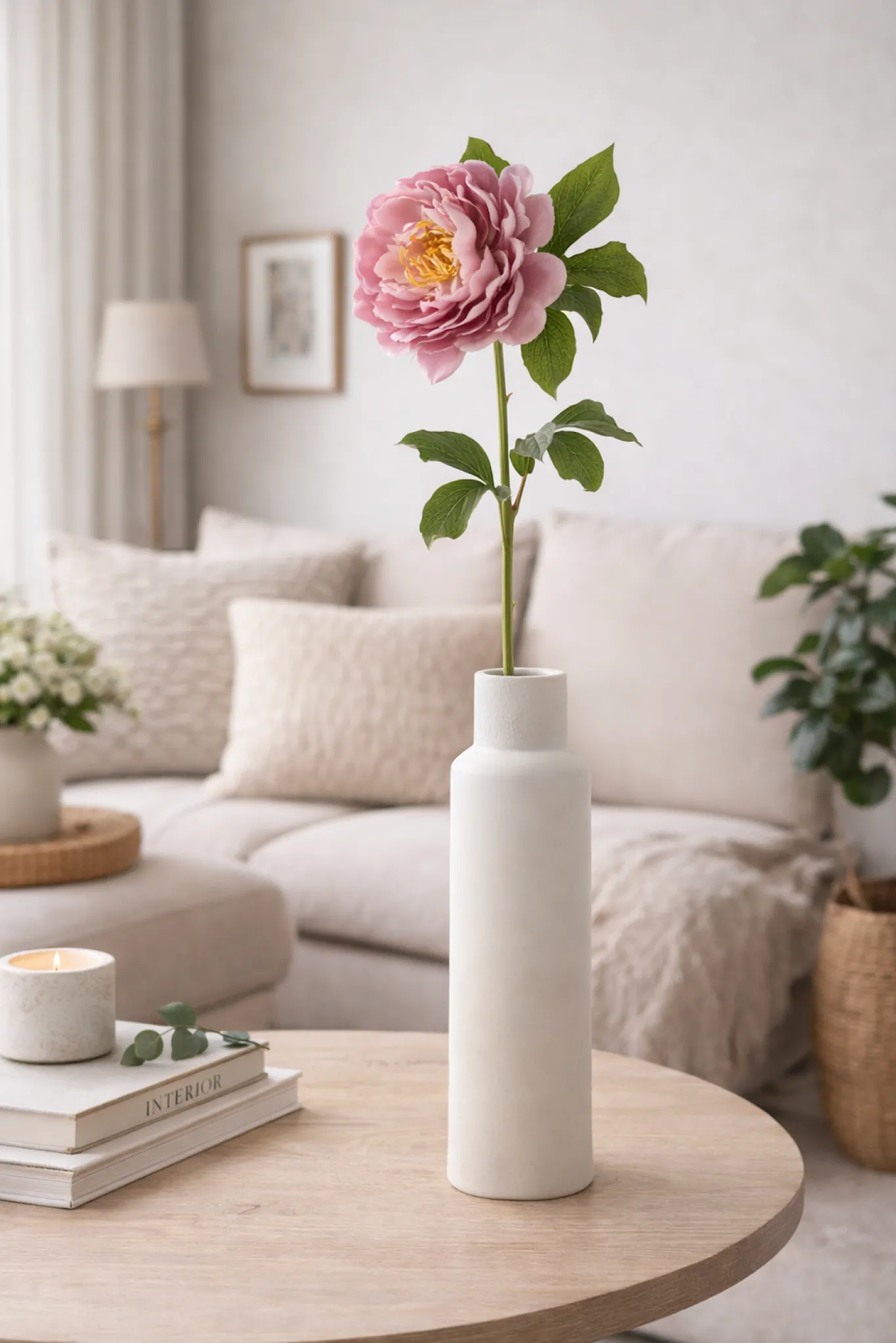 VIAMAJA Blomster<Blomst Pæon - Rosa 73 cm