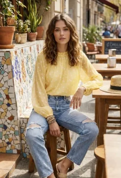 VIAMAJA Bluser<Bluse DOTS - Gul