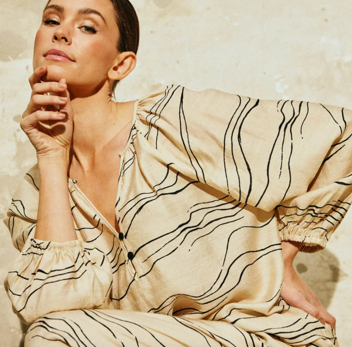 VIAMAJA Bluser<Bluse Evy - Cream Graphic