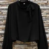 VIAMAJA Bluser<Bluse m. Sløjfe - Black