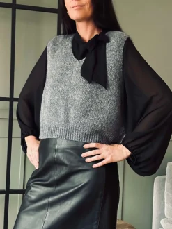 VIAMAJA Bluser<Bluse m. Sløjfe - Black