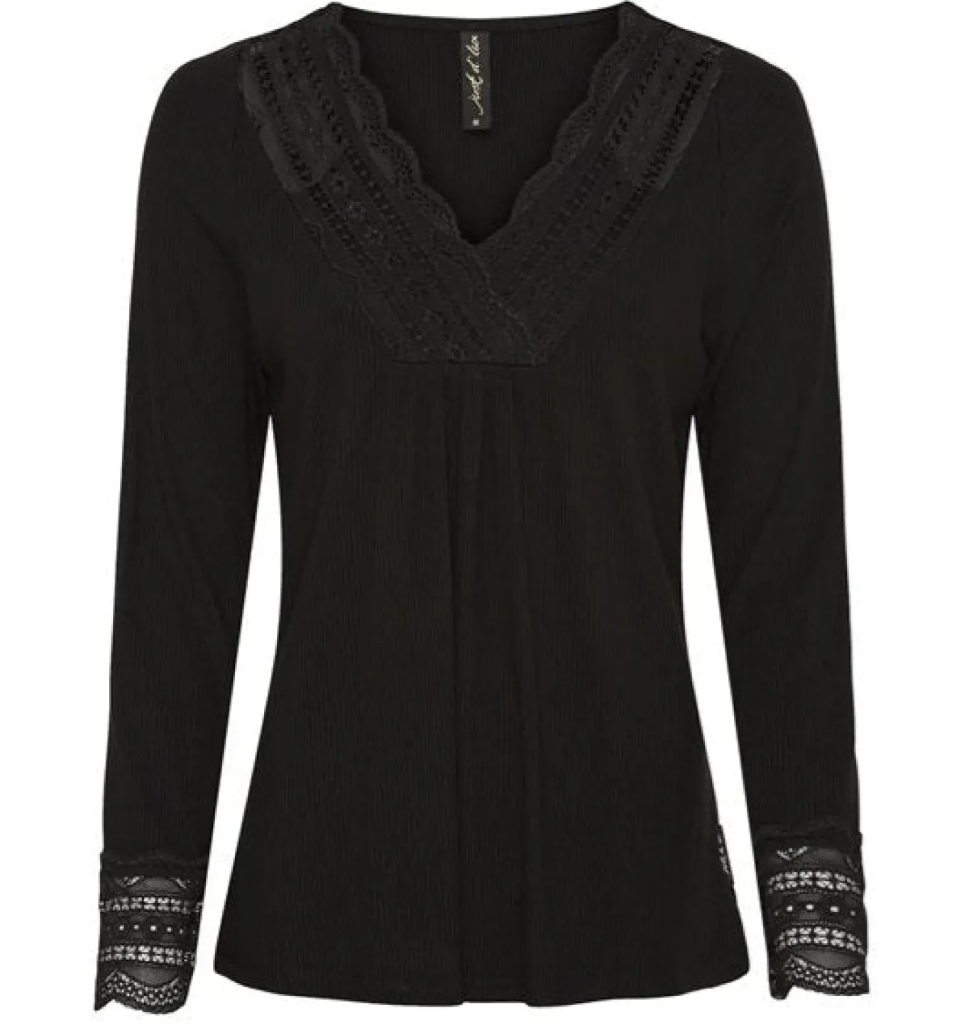 VIAMAJA Bluser<Bluse med blonde – Black