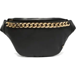 VIAMAJA Bæltetasker<Bumbag - BLACK / GOLD i blød skind kvalitet
