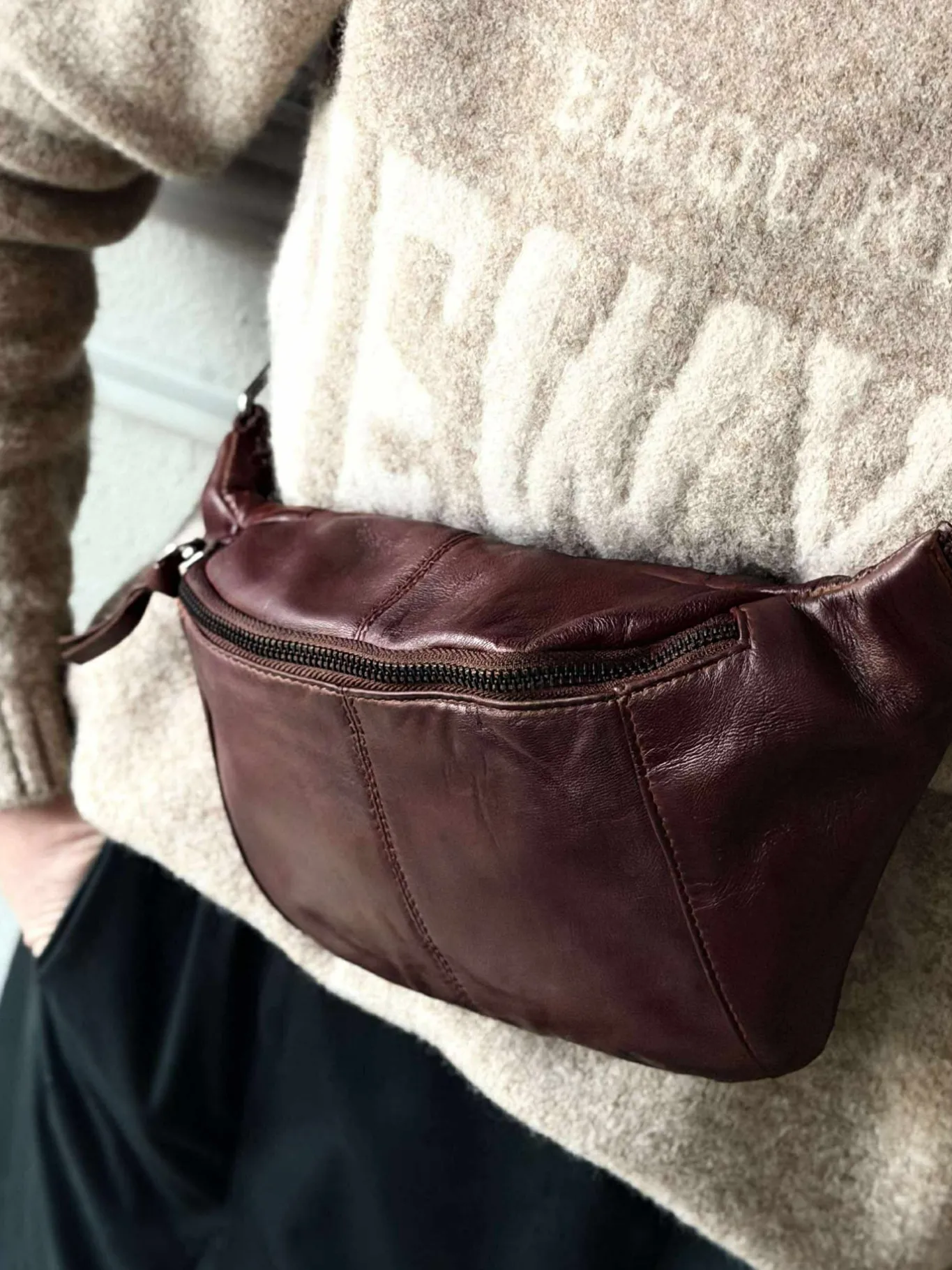 VIAMAJA Bæltetasker|Læder Tasker<Bumbag JUNE - New Dark cognac