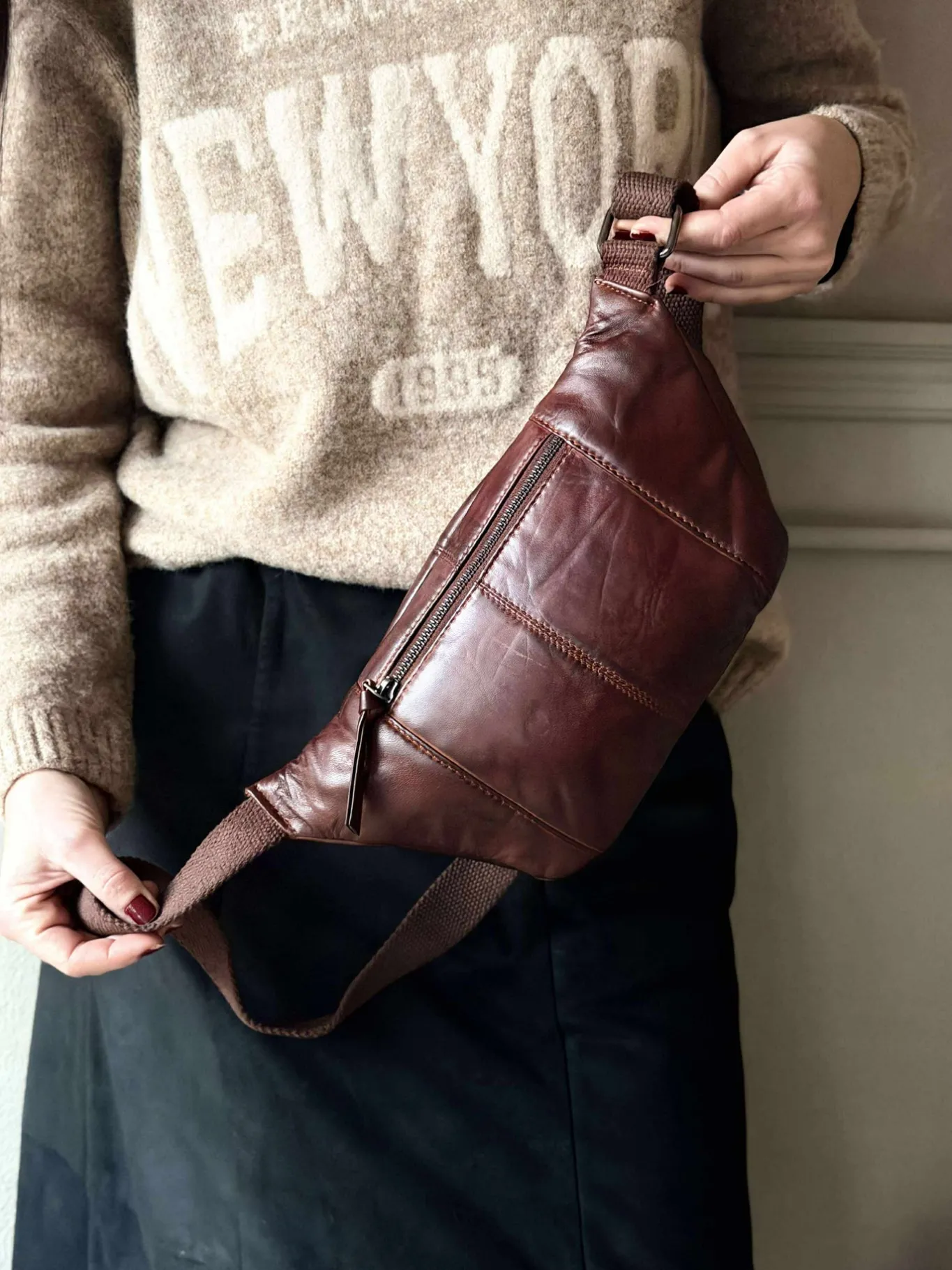 VIAMAJA Bæltetasker|Læder Tasker<Bumbag JUNE - New Dark cognac