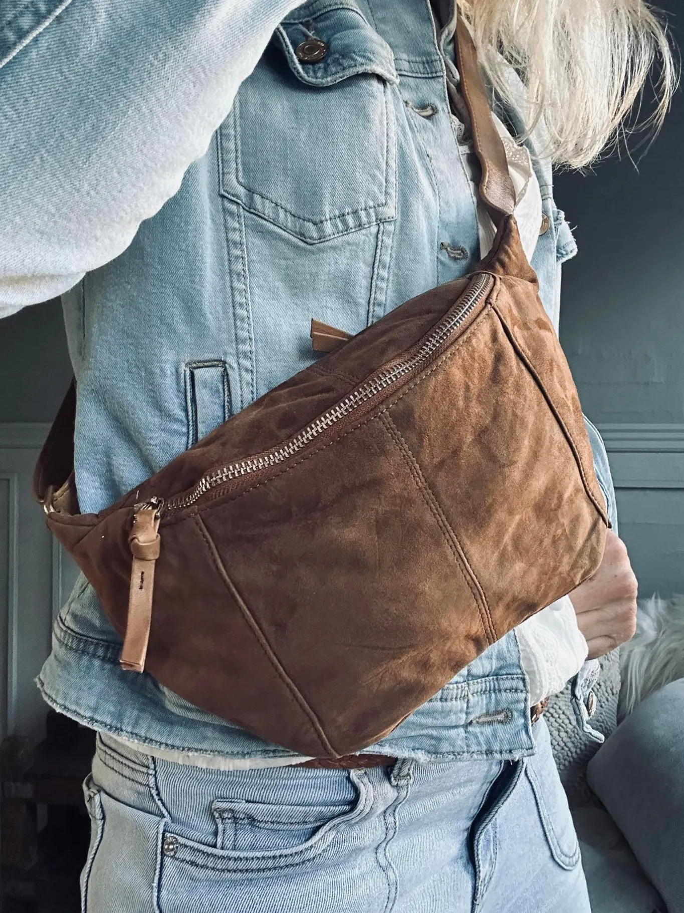 VIAMAJA Bæltetasker|Læder Tasker<Bumbag JUNE Ruskind - Caramel