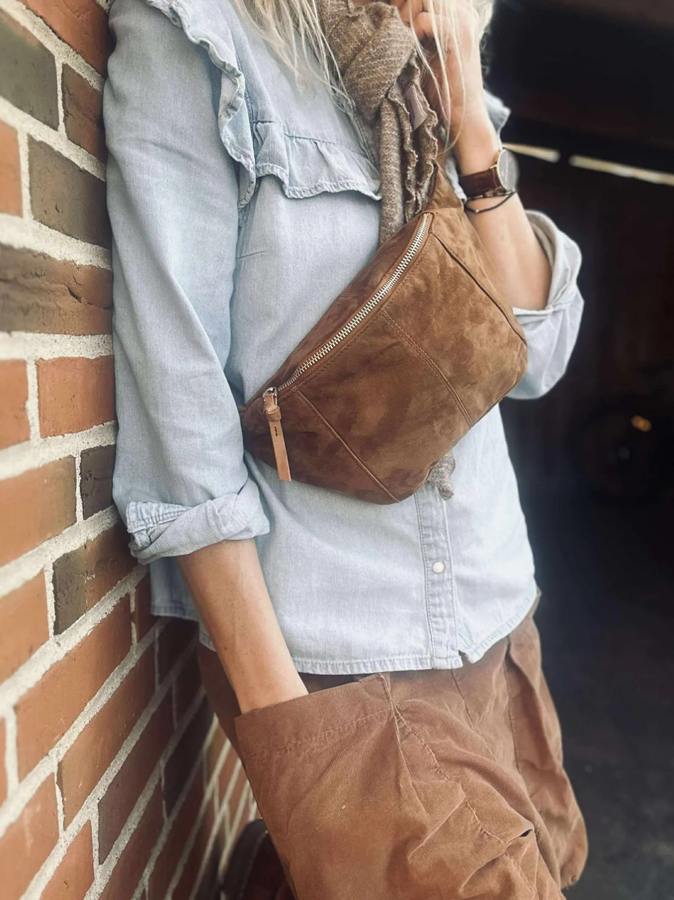 VIAMAJA Bæltetasker|Læder Tasker<Bumbag JUNE Ruskind - Caramel