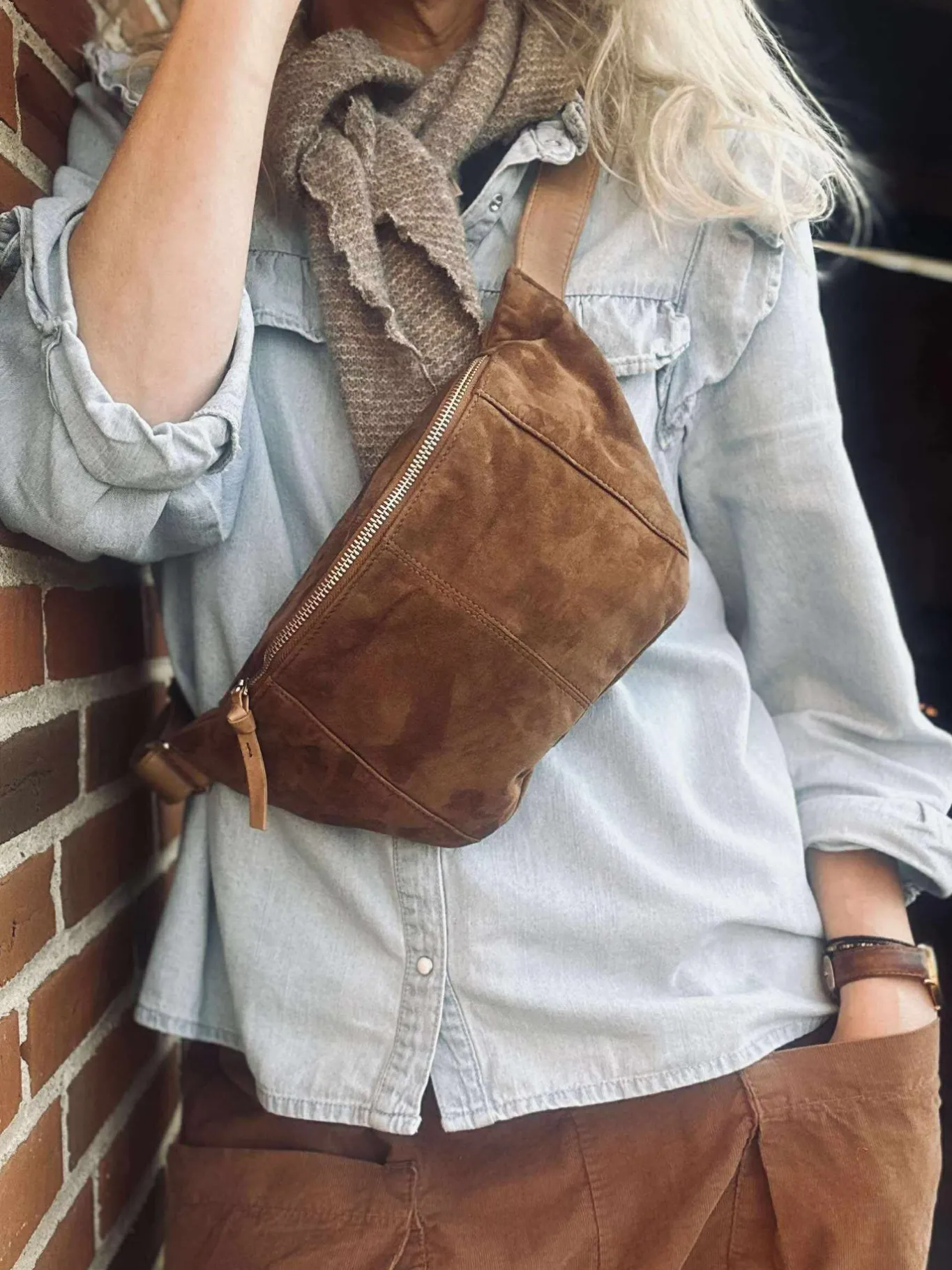 VIAMAJA Bæltetasker|Læder Tasker<Bumbag JUNE Ruskind - Caramel