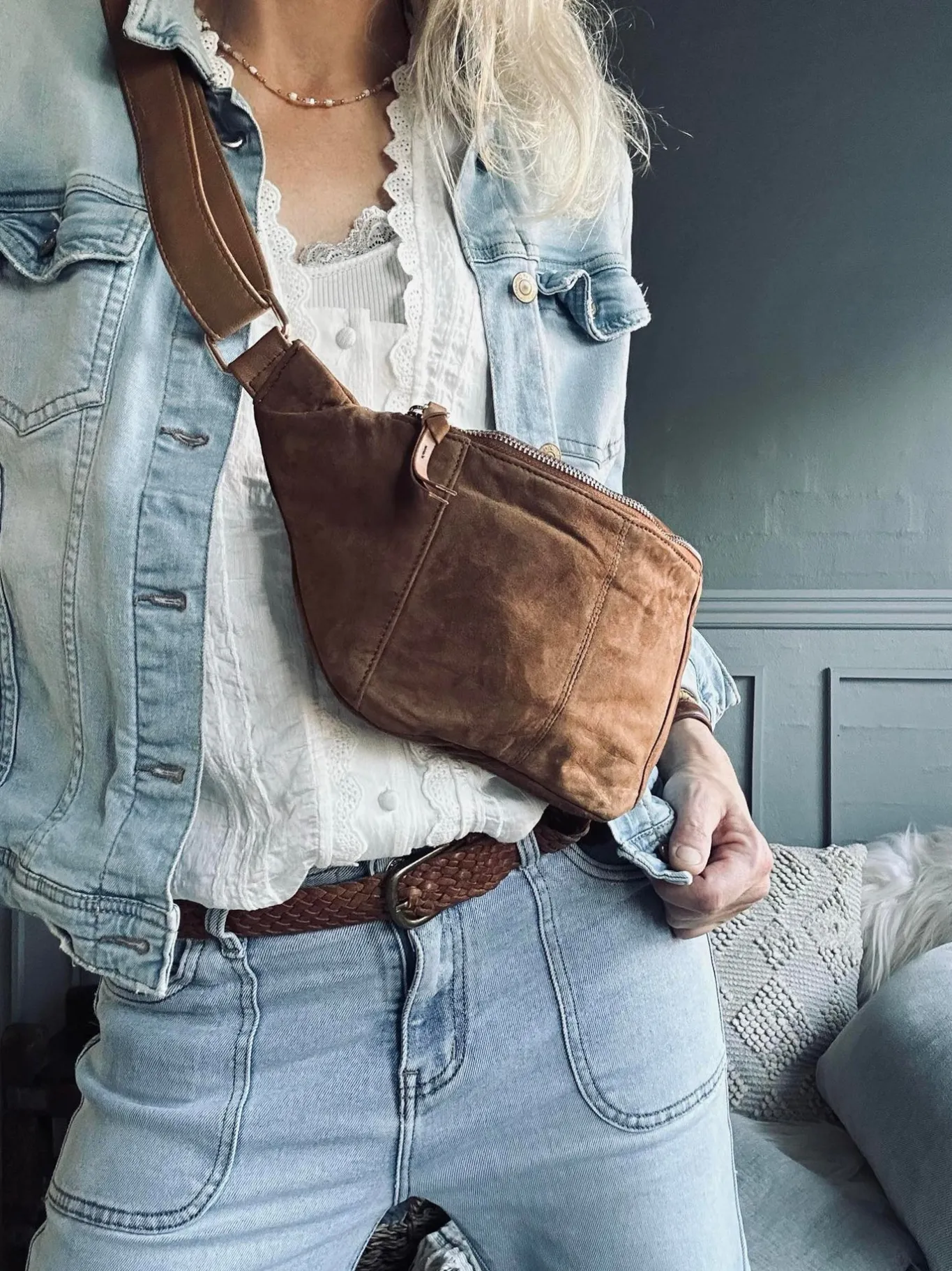 VIAMAJA Bæltetasker|Læder Tasker<Bumbag JUNE Ruskind - Caramel