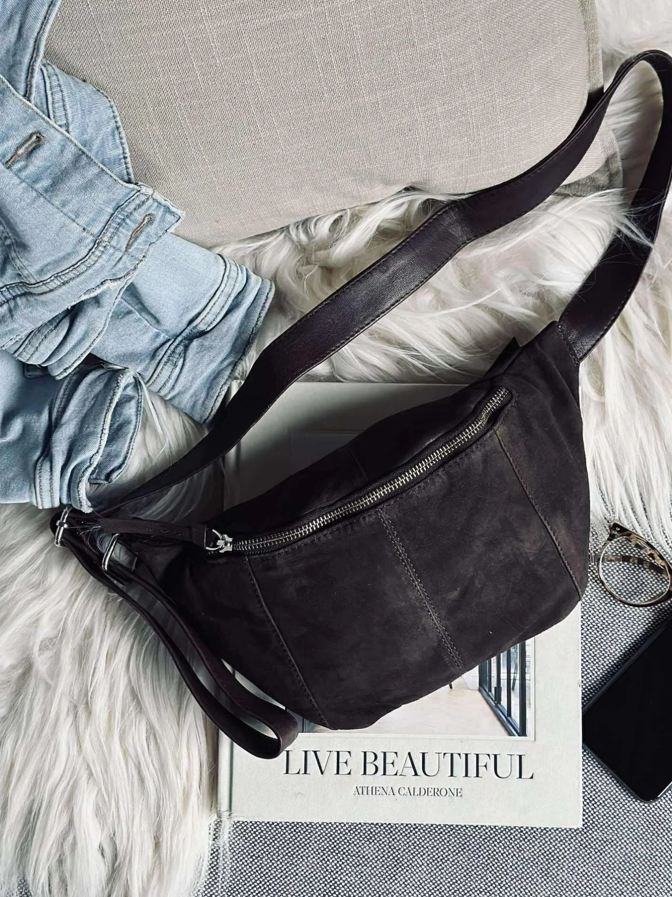 VIAMAJA Bæltetasker|Læder Tasker<Bumbag JUNE Ruskind - Coffee Brown