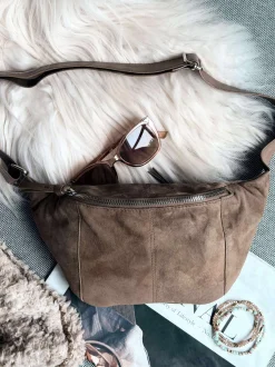 VIAMAJA Bæltetasker|Læder Tasker<Bumbag JUNE Ruskind - Nude brown