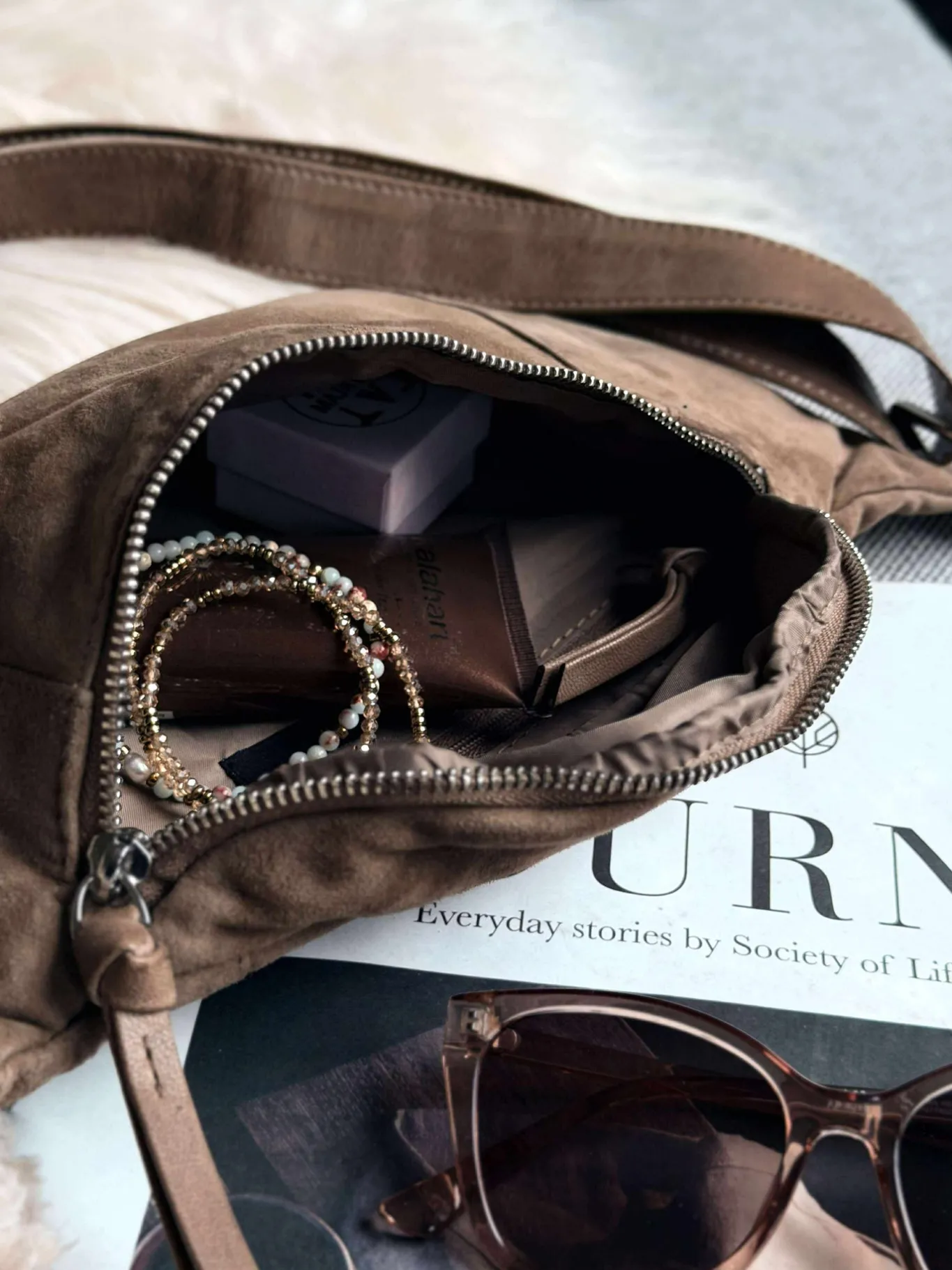 VIAMAJA Bæltetasker|Læder Tasker<Bumbag JUNE Ruskind - Nude brown