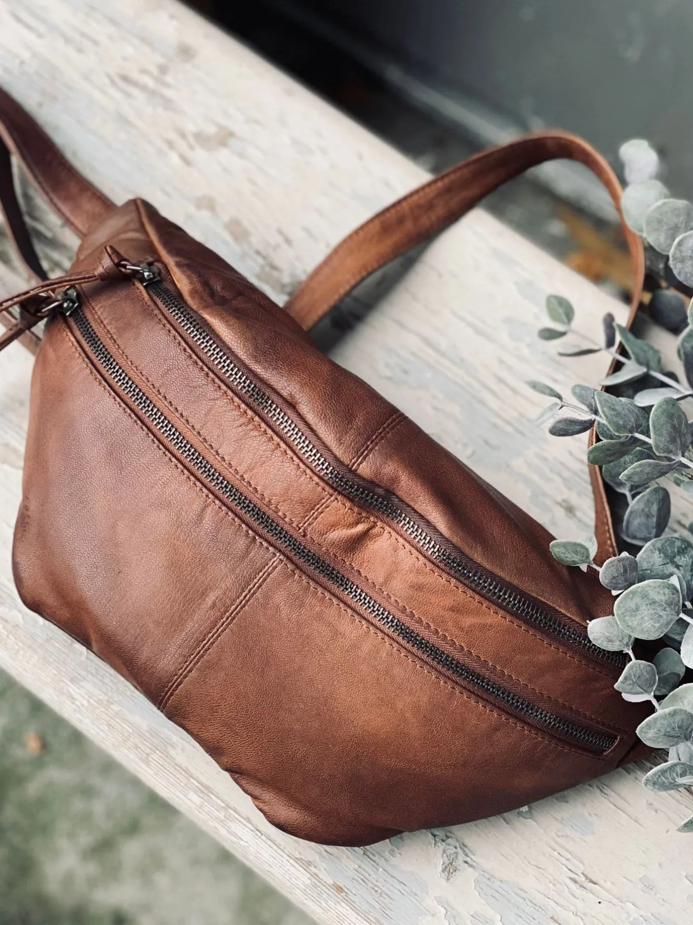 VIAMAJA Bæltetasker<Bumbag LOCK - Dark cognac