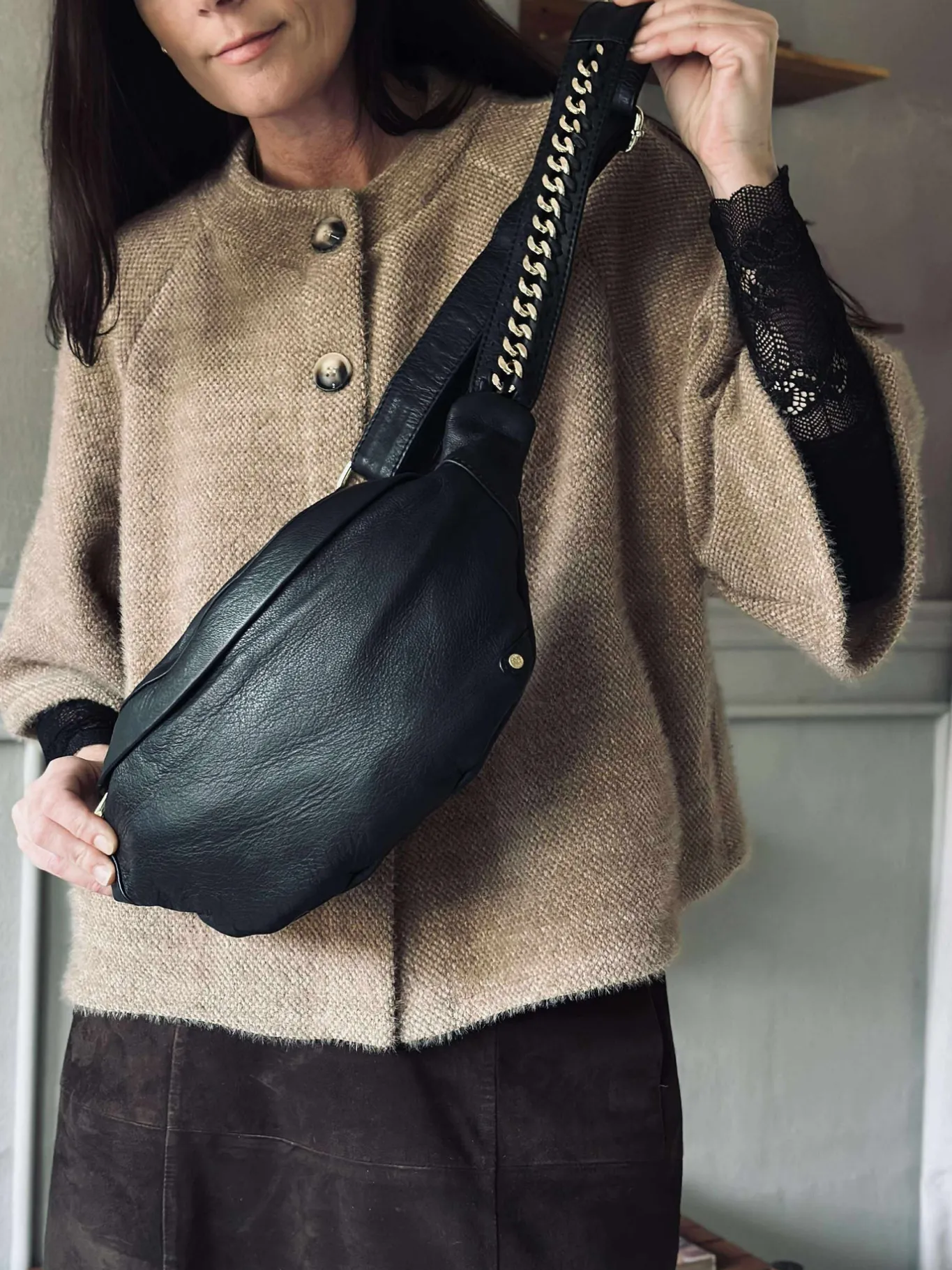 VIAMAJA Bæltetasker<Bumbag med guldkæde på remmen