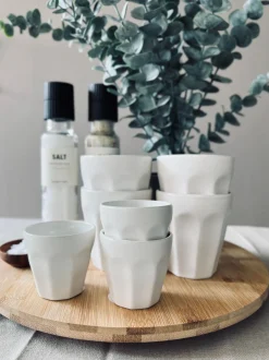 VIAMAJA Krus, Kopper Og Glas<Café krus 330 ml - Hvid porcelæn 4 stk
