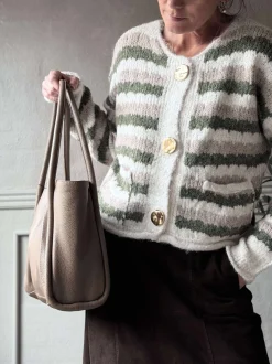 VIAMAJA Cardigans<Cardigan Grøn strib