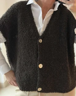 VIAMAJA Cardigans<Cardigan med kort ærmer - Brown
